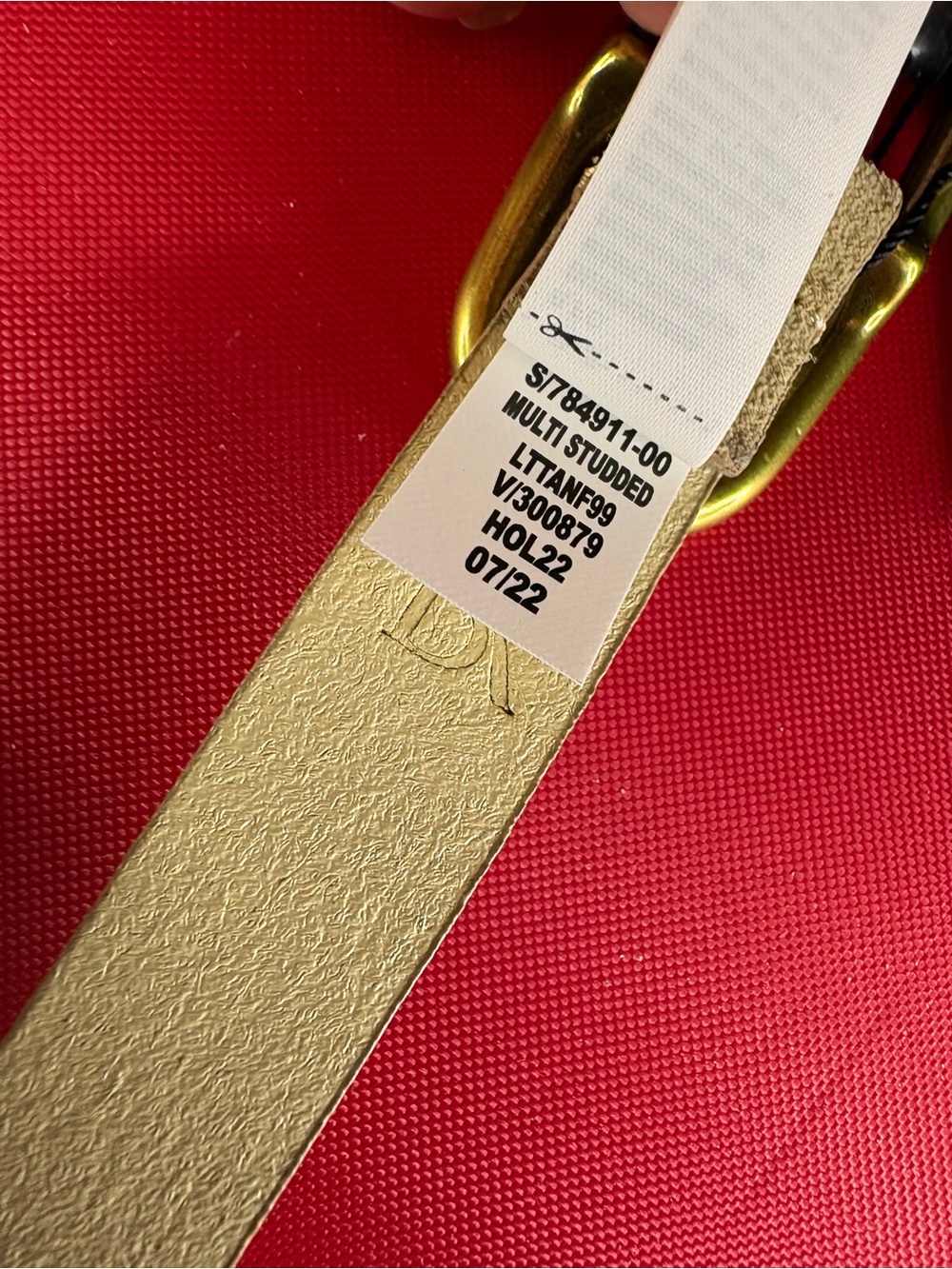 Banana Republic Beige Leather Belt with Gold Stud Trim - Picture 8 of 10